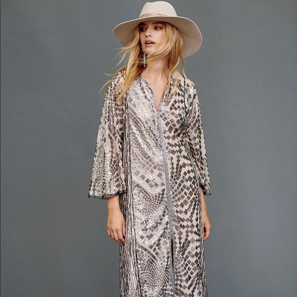 Free People Ana Sui Sequin Maxi